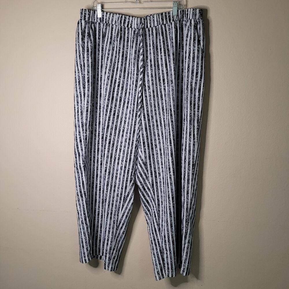 Comfy Striped Wide-Leg Lounge Pants for Women - Size 5XL